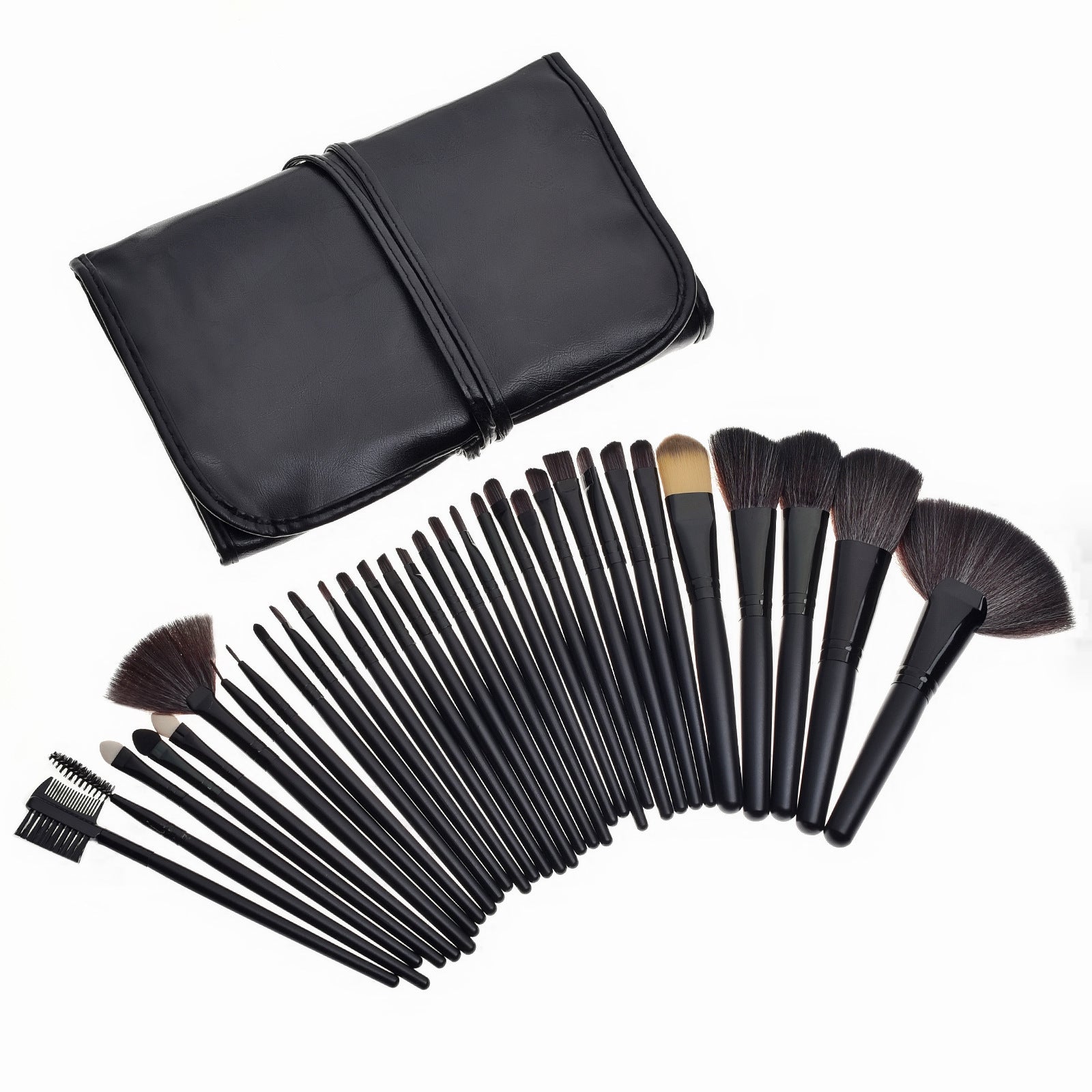 JMT-408394 Professional Makeup Brush Bag with Wooden Handle and Rayon Brushes