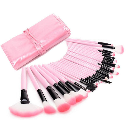 JMT-408394 Professional Makeup Brush Bag with Wooden Handle and Rayon Brushes