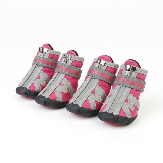 JMT-408586 Durable Waterproof Outdoor Dog Shoes with Reflective Strips – Available in Multiple Sizes and Colors