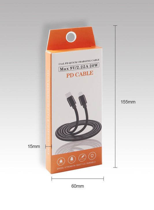 JMT-408650 Braided PD Data Cable 20W Fast Charging & Data Transmission, 1M Length, Compatible with 8PIN Devices