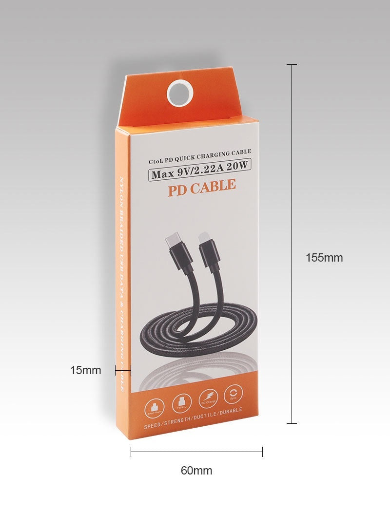 JMT-408650 Braided PD Data Cable 20W Fast Charging & Data Transmission, 1M Length, Compatible with 8PIN Devices