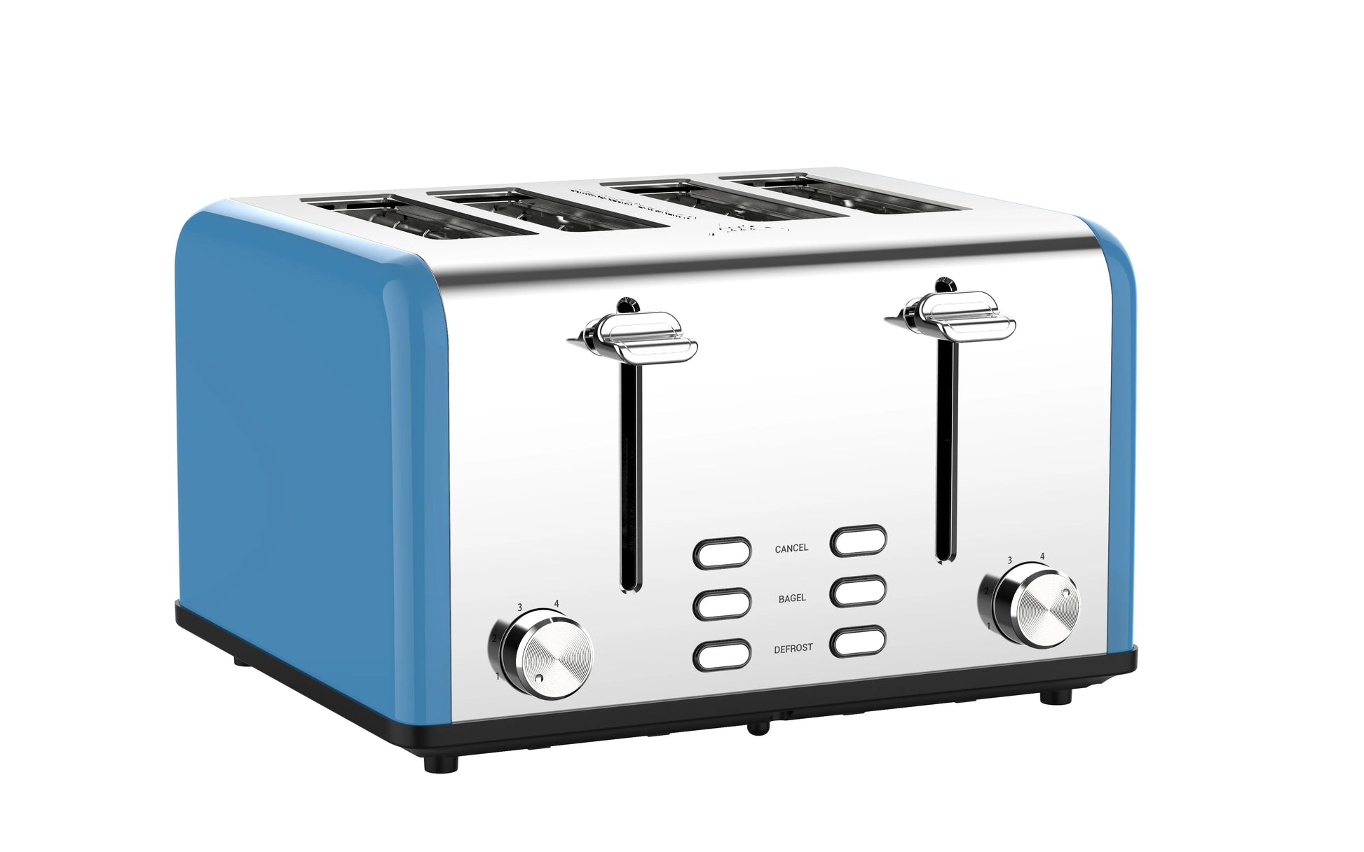 JMT-408778 Extra Wide 4-Slice Retro Toaster with Reheat, Defrost, Cancel Functions and 6 Browning Levels