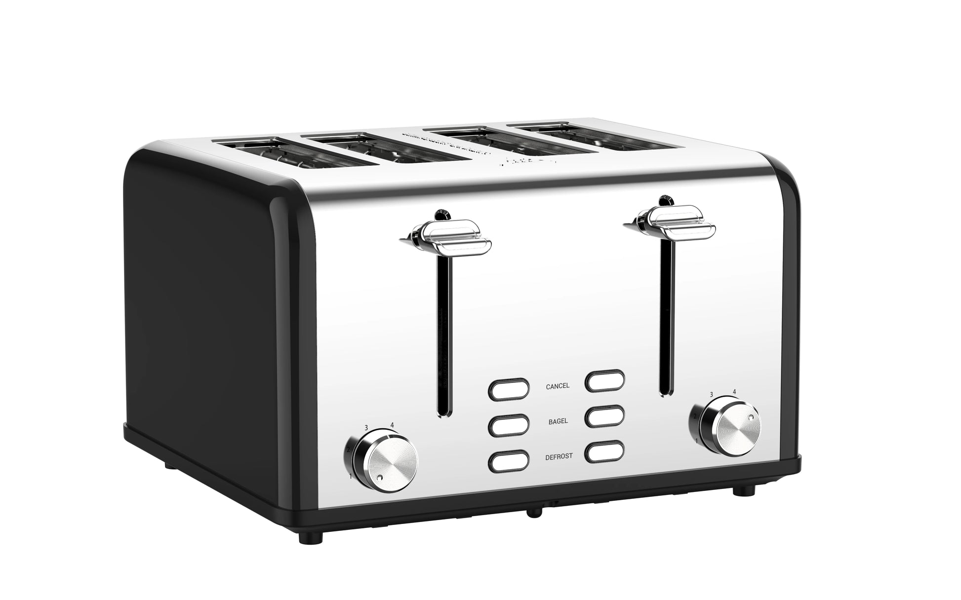 JMT-408778 Extra Wide 4-Slice Retro Toaster with Reheat, Defrost, Cancel Functions and 6 Browning Levels