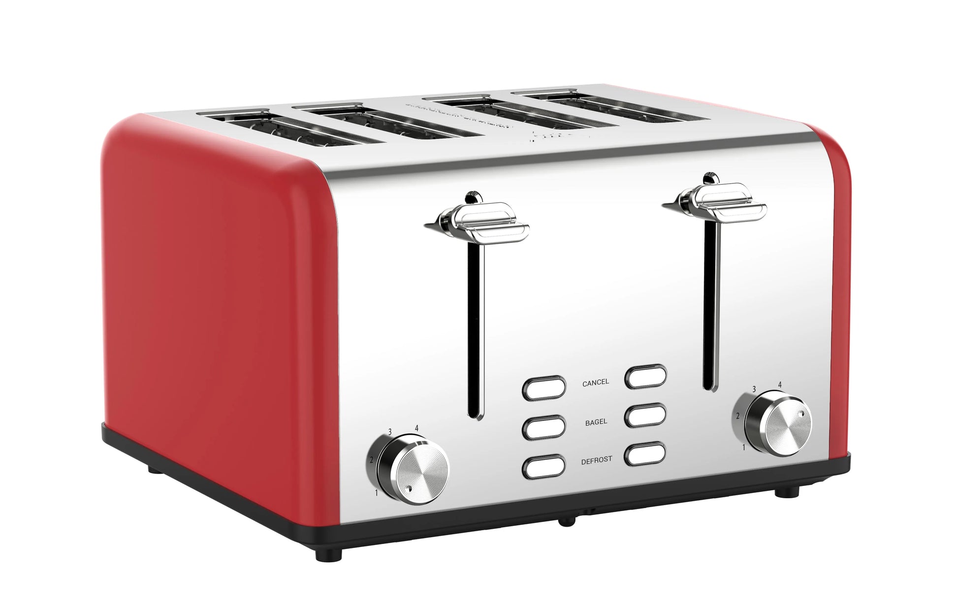 JMT-408778 Extra Wide 4-Slice Retro Toaster with Reheat, Defrost, Cancel Functions and 6 Browning Levels
