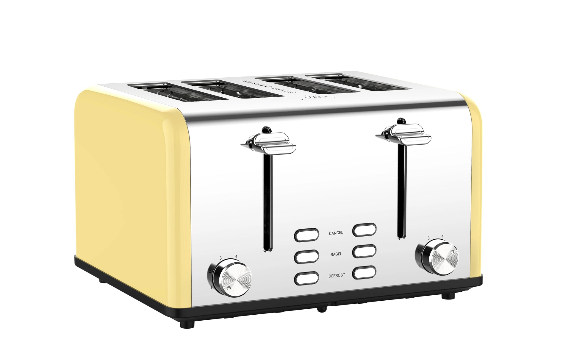 JMT-408778 Extra Wide 4-Slice Retro Toaster with Reheat, Defrost, Cancel Functions and 6 Browning Levels