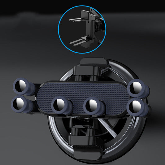 JMT-408970 Universal Gravity Phone Holder Clip for Cars - Adjustable and Foldable Design in Black and Blue