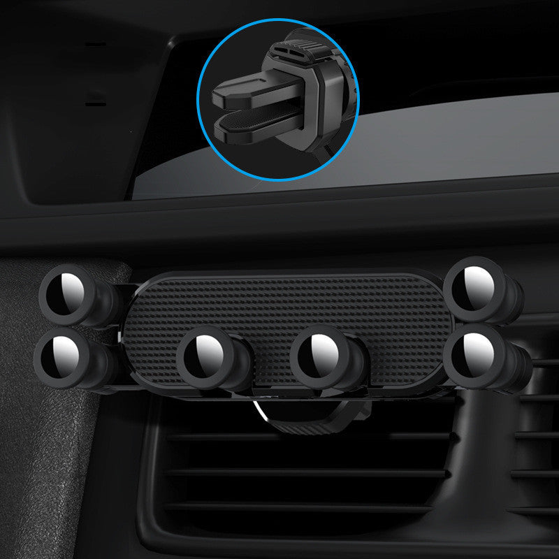 JMT-408970 Universal Gravity Phone Holder Clip for Cars - Adjustable and Foldable Design in Black and Blue