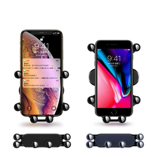 JMT-408970 Universal Gravity Phone Holder Clip for Cars - Adjustable and Foldable Design in Black and Blue
