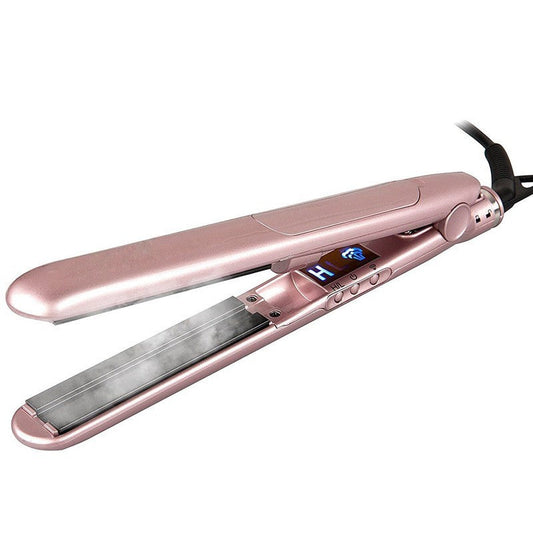 JMT-409098 Tourmaline Ceramic Steam Hair Straightener & Curling Iron, 21mm-30mm Diameter, Available in Champagne, Black, and White