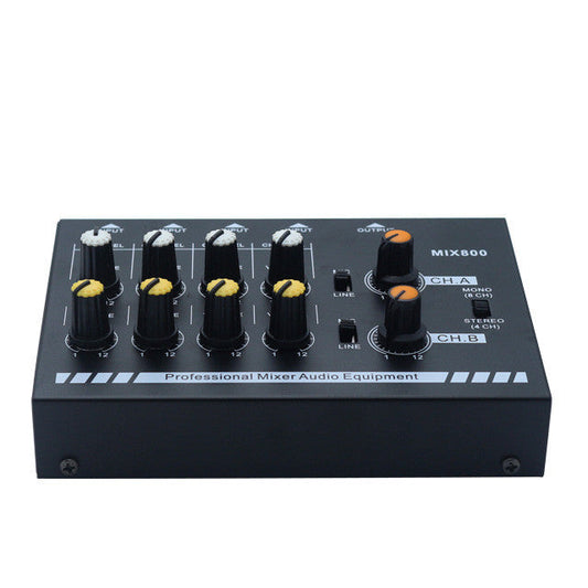 JMT-409290 8-Channel Mini Stereo Audio Mixer with Custom Processing