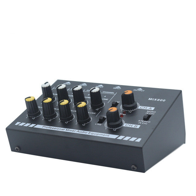 JMT-409290 8-Channel Mini Stereo Audio Mixer with Custom Processing