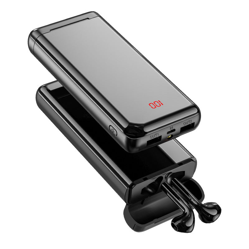 JMT-409290 Bluetooth Headset Power Bank with LCD Display, 10000mAh Lithium Ion Battery, Plastic Shell, Black/Red