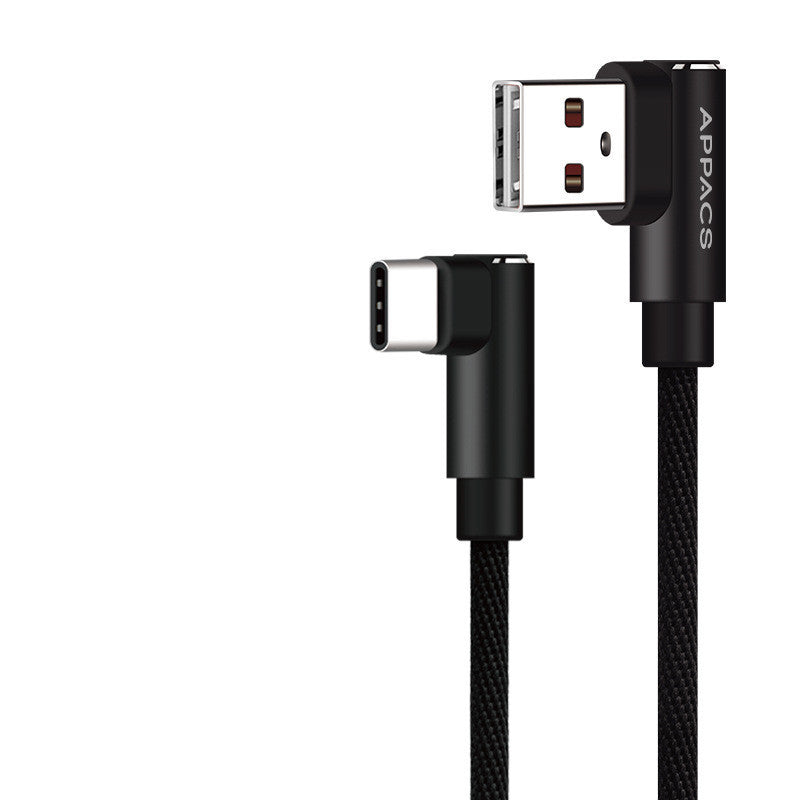 JMT-409802 Double Elbow Nylon Braided Android Data Cable for Mobile Charging - 5V 2.4A, 1m/2m/3m Options