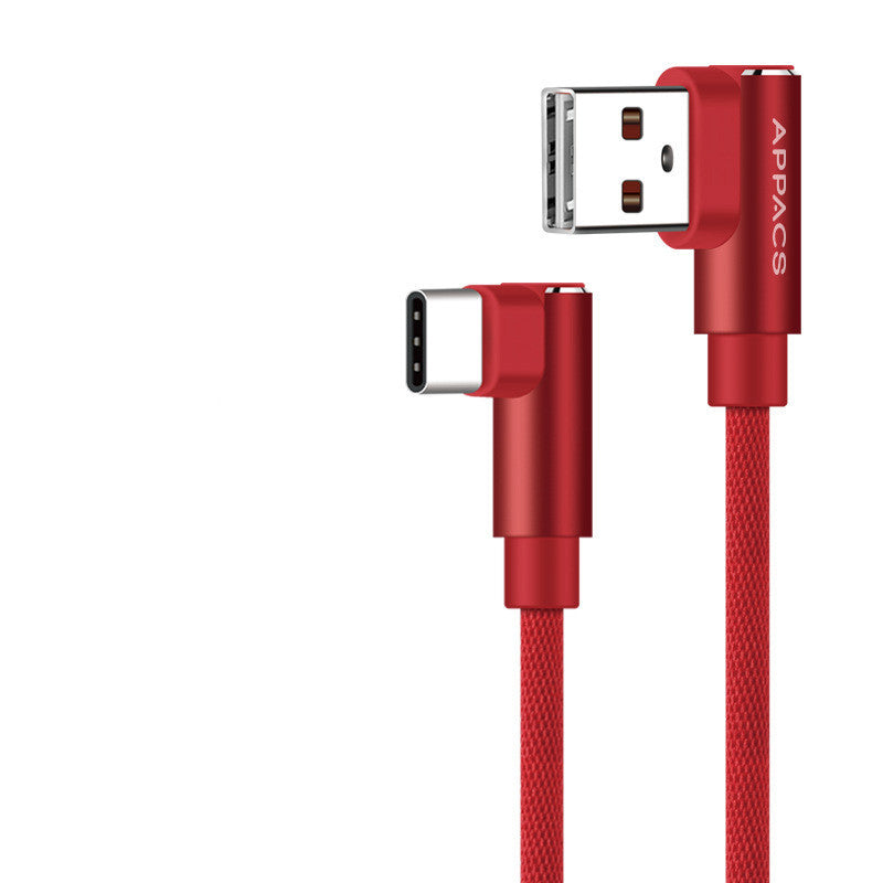JMT-409802 Double Elbow Nylon Braided Android Data Cable for Mobile Charging - 5V 2.4A, 1m/2m/3m Options
