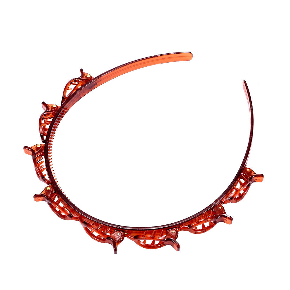 JMT-409802 Woven Multi-Layer Wave Bangs Headband - Plastic/Resin, 11x13.5cm