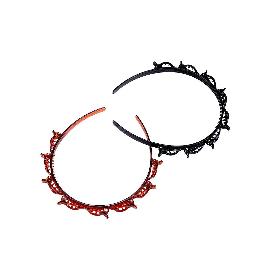 JMT-409802 Woven Multi-Layer Wave Bangs Headband - Plastic/Resin, 11x13.5cm