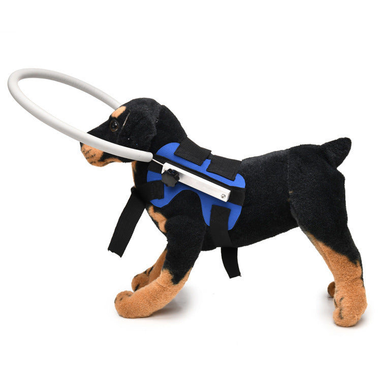 JMT-409930 Anti-Collision Ring for Blind Dogs - Adjustable Polyester Safety Harness in Blue or Red, Suitable for All Seasons, Size S & M Available