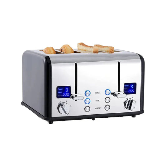 JMT-409930 Modern 4-Slice Electric Toaster with Touch Screen LED Display for Convenient Breakfast Preparation