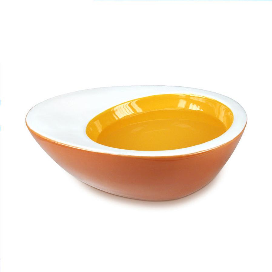 JMT-410442 Medium Ceramic Dog Bowl - Egg Shape, 25x18x8CM, Ideal for Pets