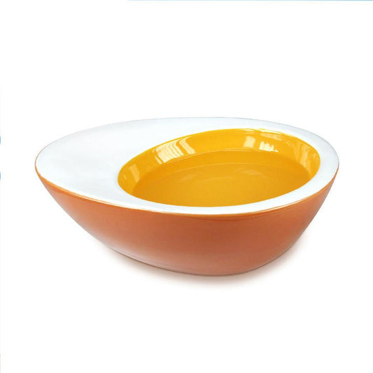 JMT-410442 Medium Ceramic Dog Bowl - Egg Shape, 25x18x8CM, Ideal for Pets