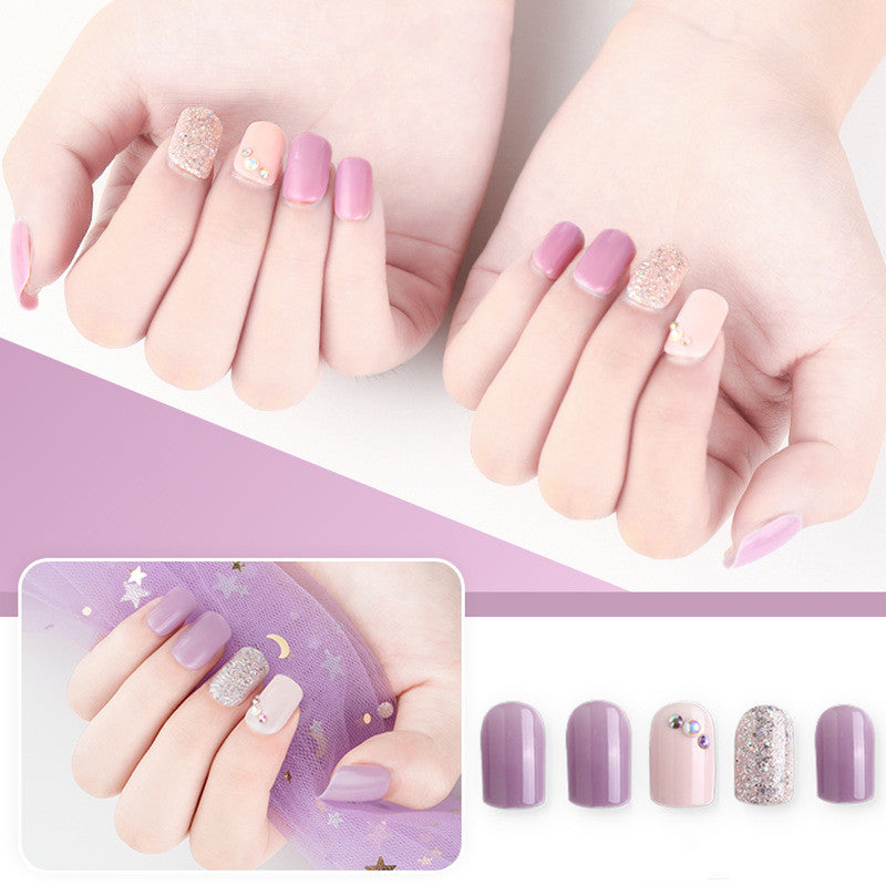 JMT-410570 Waterproof DIY Glitter Fake Nail Patch Set - 30 Pieces with Nail Sequins