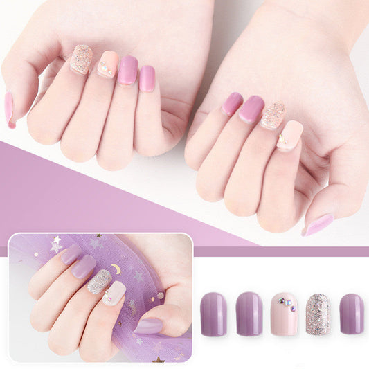 JMT-410570 Waterproof DIY Glitter Fake Nail Patch Set - 30 Pieces with Nail Sequins