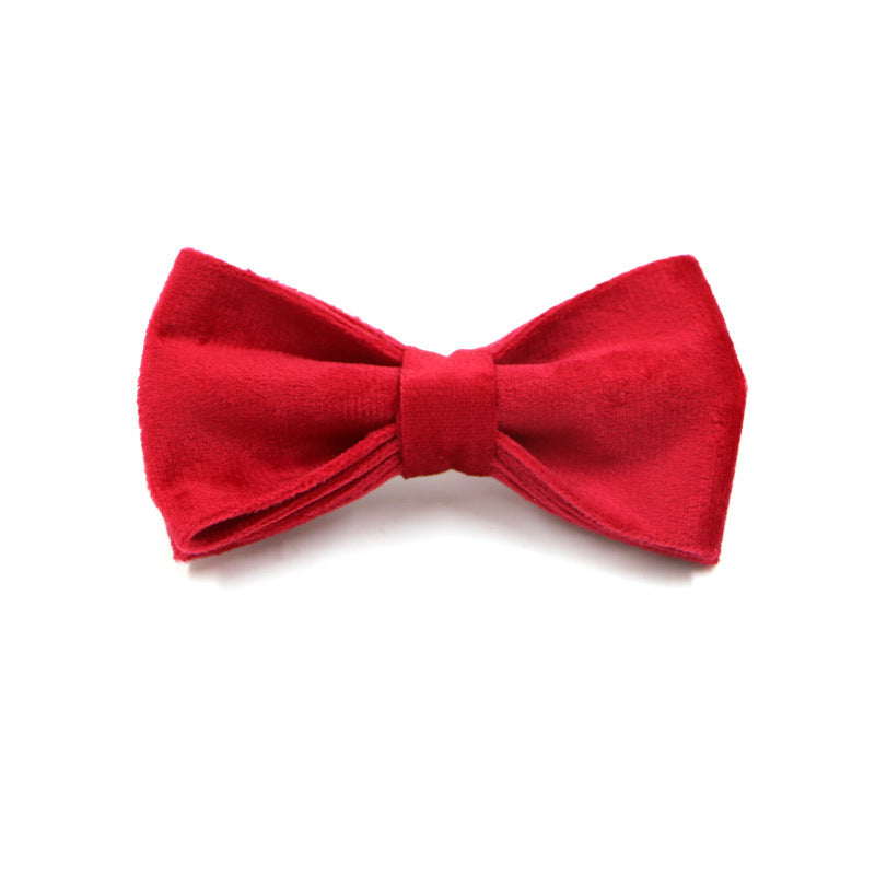 JMT-410762 Red Velvet Pet Collar and Leash Set with Gold Buckle and Bowknot for Christmas