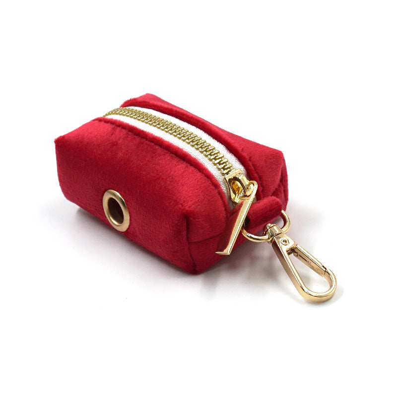 JMT-410762 Red Velvet Pet Collar and Leash Set with Gold Buckle and Bowknot for Christmas