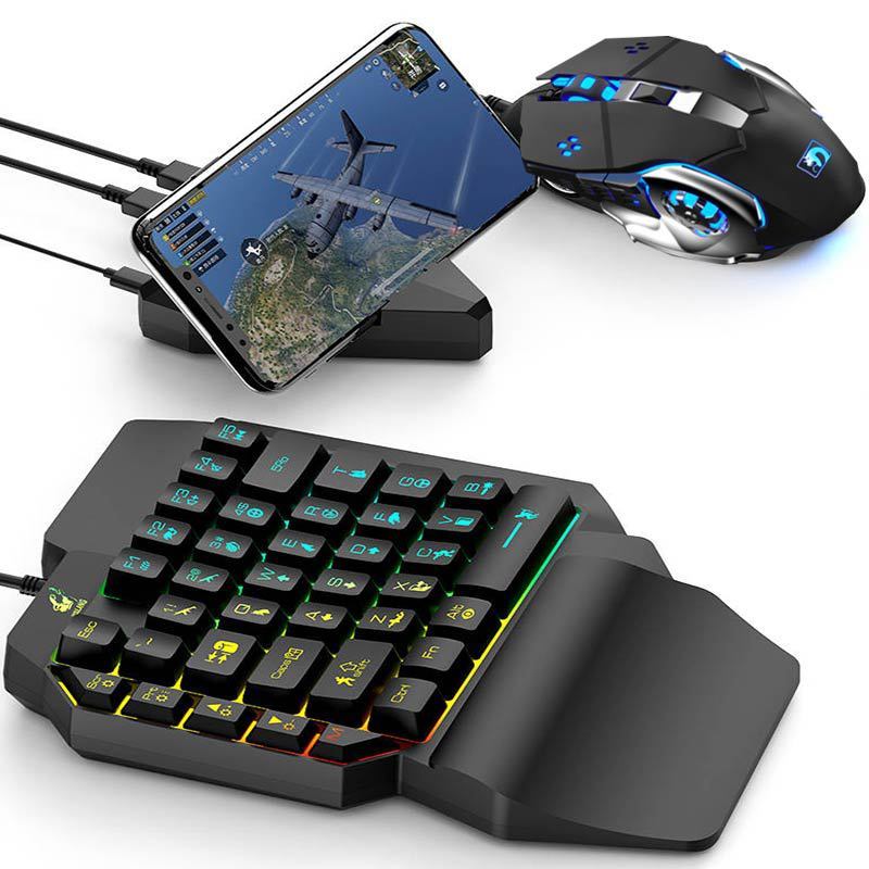 JMT-410890 Eat Chicken Game Set with One-Handed Controller and Gaming Mouse for IOS and Android Platforms