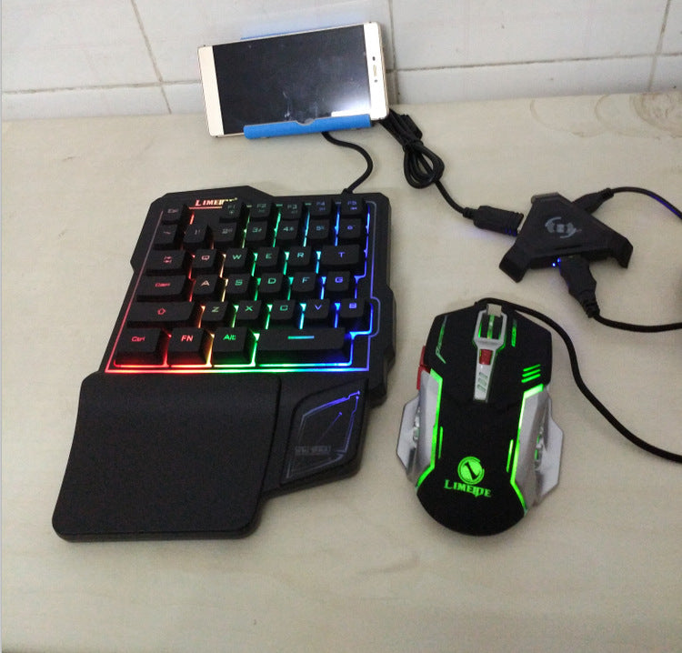 JMT-410890 Eat Chicken Game Set with One-Handed Controller and Gaming Mouse for IOS and Android Platforms