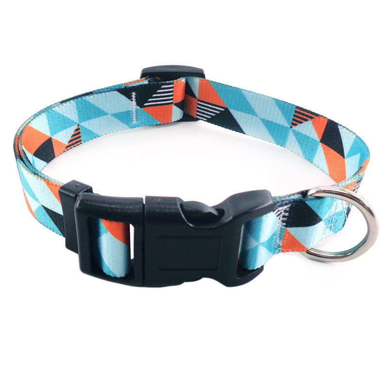 JMT-411082 Bohemian Digital Printing Pet Collars - Adjustable Polyester Dog Collars for All Seasons