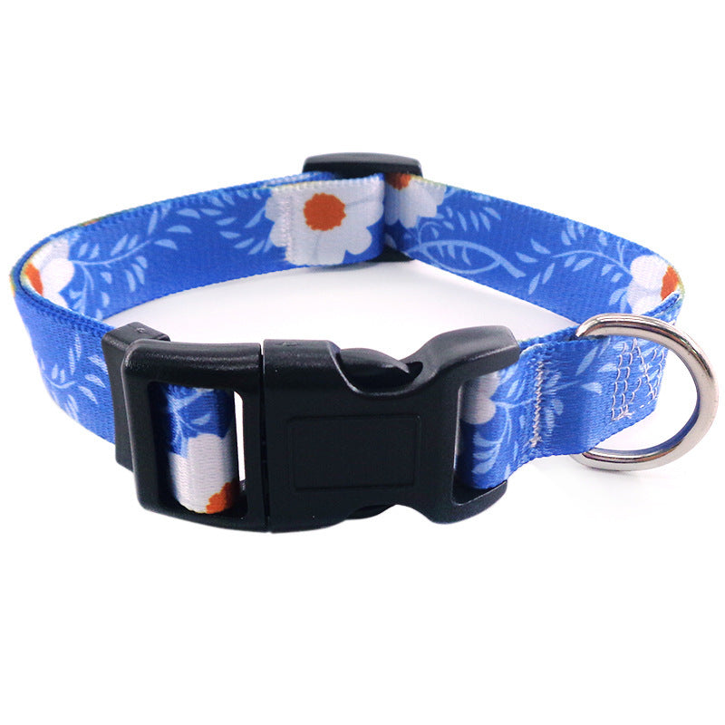JMT-411082 Bohemian Digital Printing Pet Collars - Adjustable Polyester Dog Collars for All Seasons