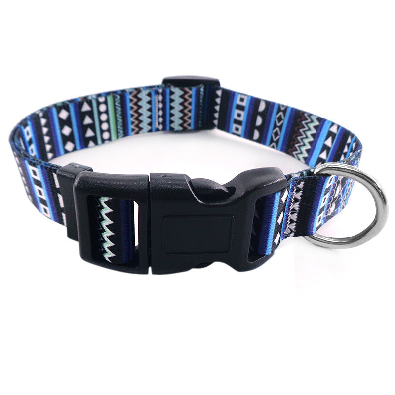 JMT-411082 Bohemian Digital Printing Pet Collars - Adjustable Polyester Dog Collars for All Seasons
