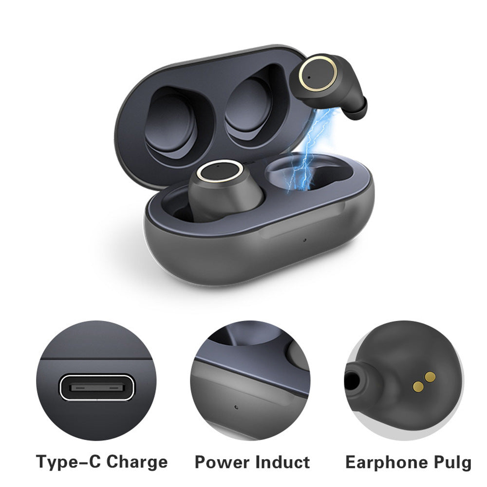 JMT-411082 Wireless Bluetooth 5.0 Smart Touch In-Ear Sports Headset with Stereo Sound and Power Display