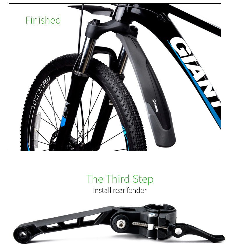 JMT-411722 Mountain Bike Mudguard for 24'-29' Bikes - Eco-Friendly Plastic & Soft Rubber, Quick Disassembly Design