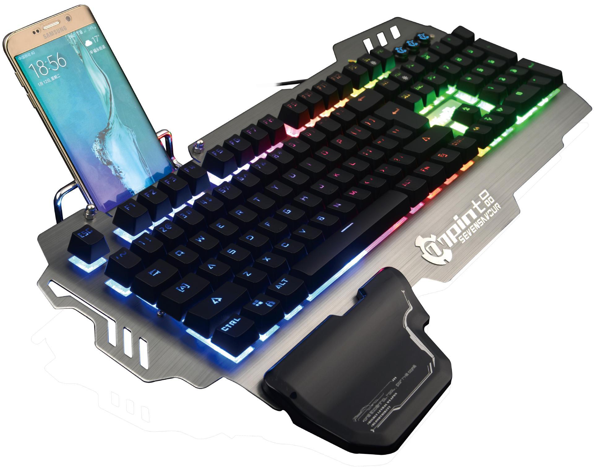 JMT-412042 Illuminated Metal Mechanical Gaming Keyboard with Wired Connectivity
