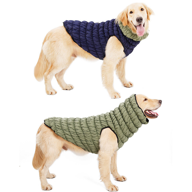 JMT-412042 Reversible Cotton Vest for Dogs with D-Ring Hole, Stretchy Design for Autumn and Winter