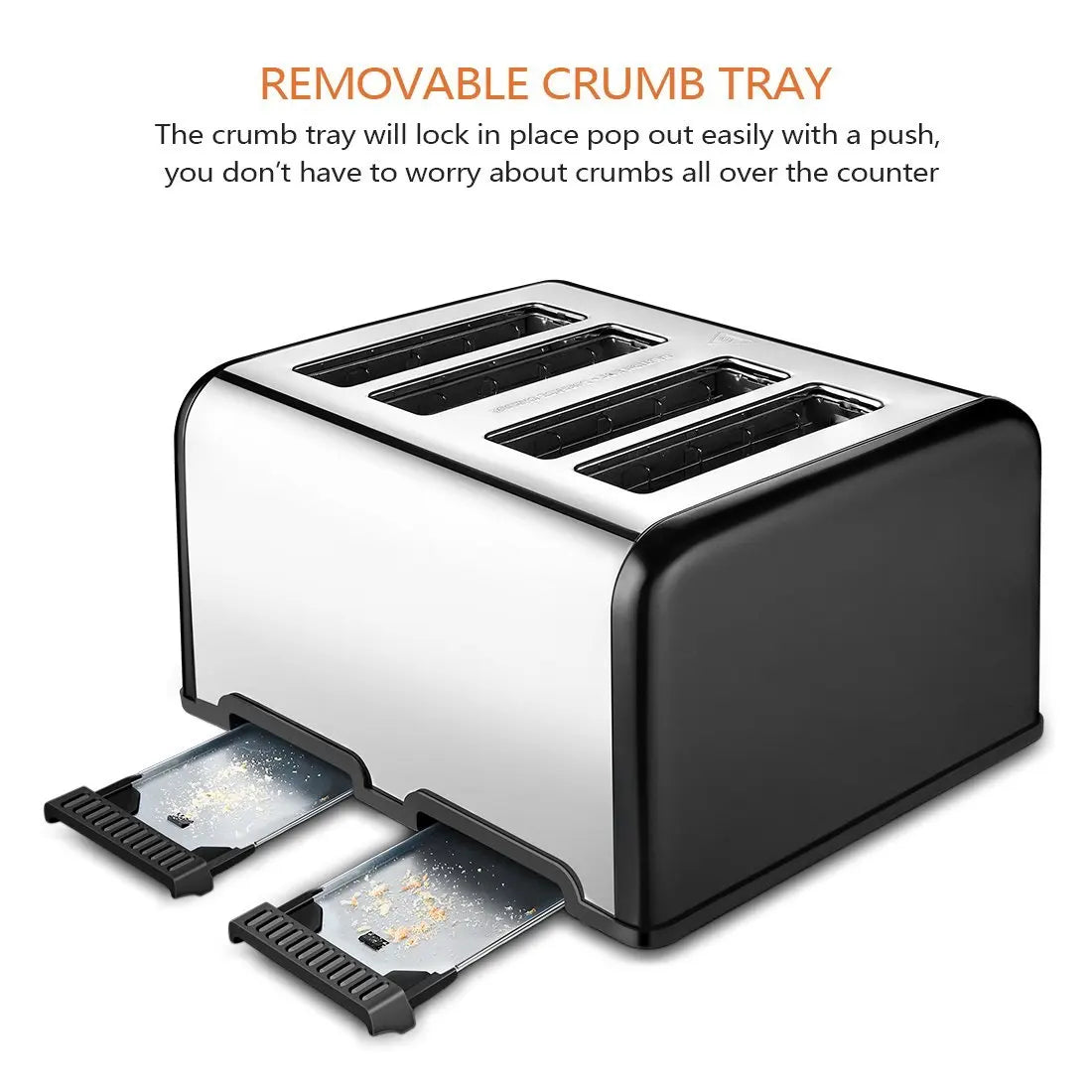JMT-412234 4-Slice Automatic Pop-Up Toaster with Custom Pattern Design for Kitchen Use