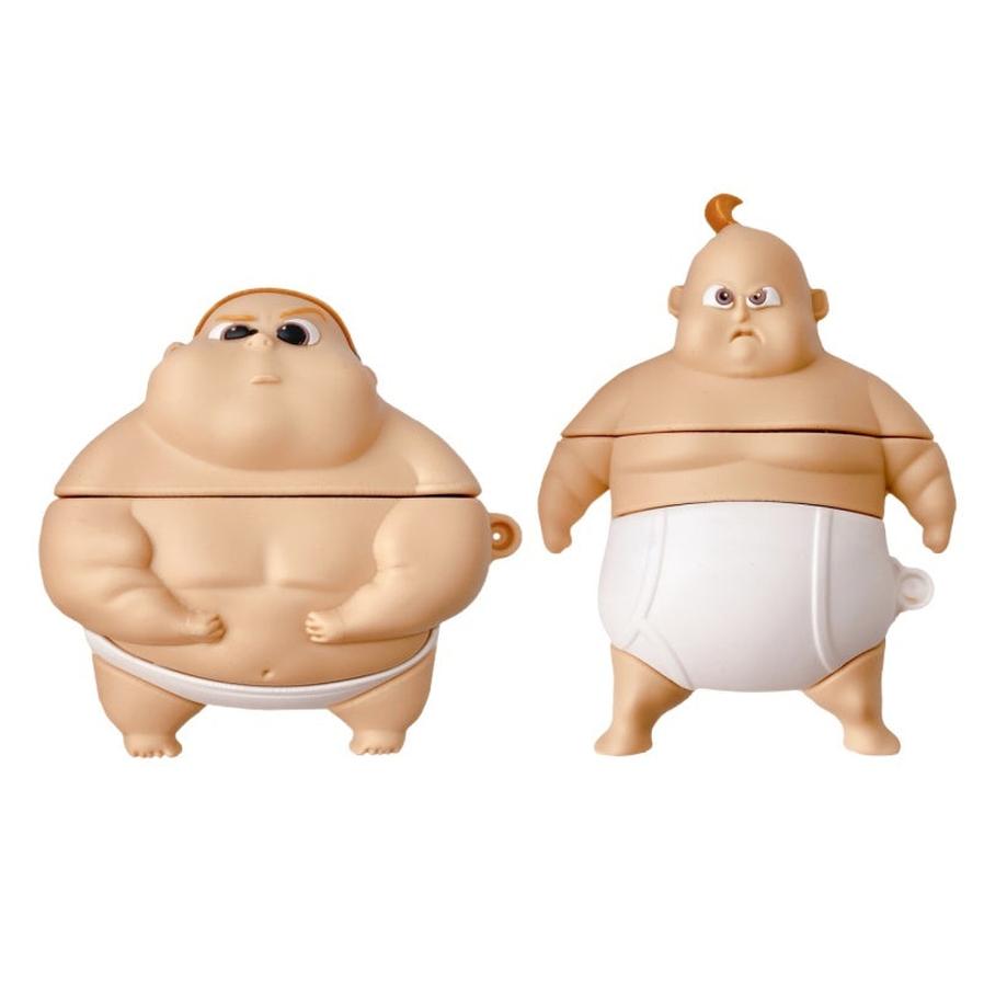 JMT-412234 Cute Fat Man Earphone Case for Apple Devices – PVC Charging Compartment Cover with Hooks