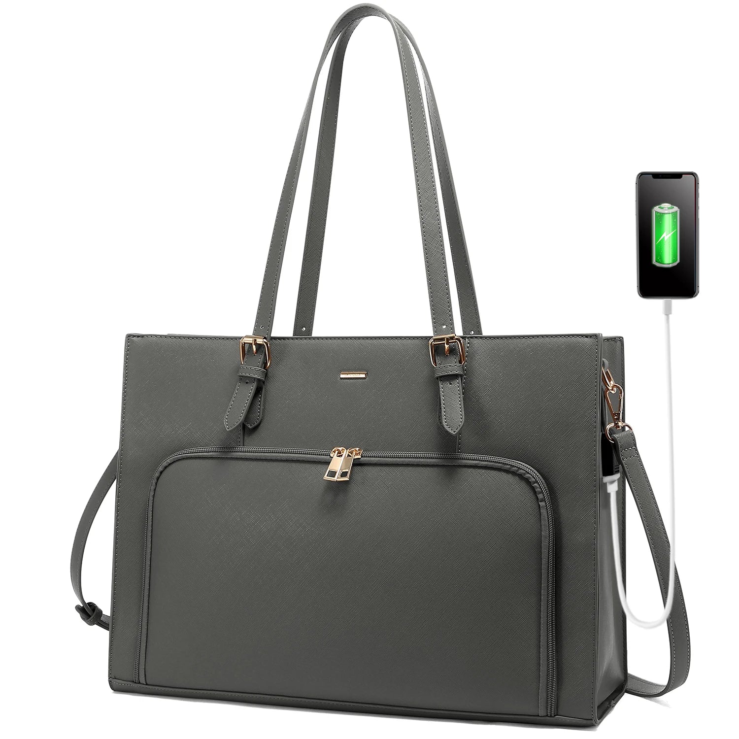 JMT-412234 Women’s Fashion Tote Bag with USB Port for 15.6 Inch Laptops