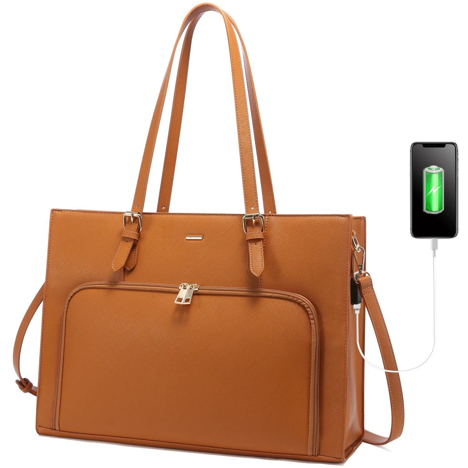 JMT-412234 Women’s Fashion Tote Bag with USB Port for 15.6 Inch Laptops