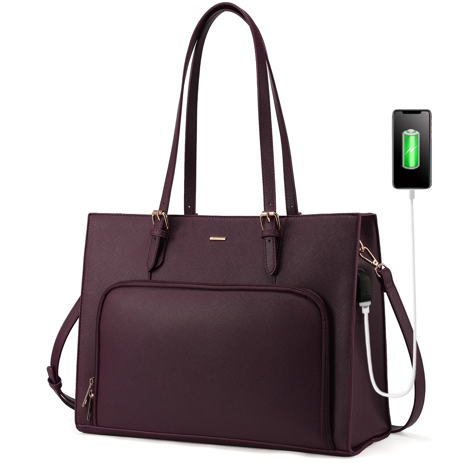 JMT-412234 Women’s Fashion Tote Bag with USB Port for 15.6 Inch Laptops