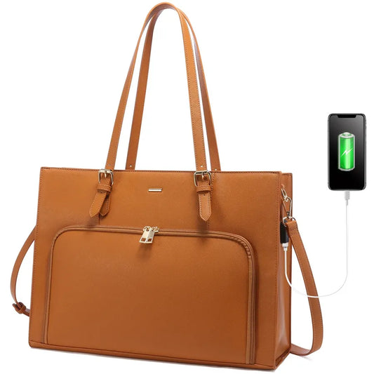 JMT-412234 Women’s Fashion Tote Bag with USB Port for 15.6 Inch Laptops