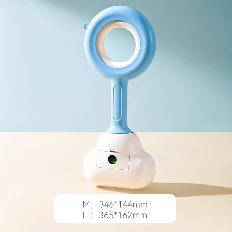 JMT-412554 Cloud-Shaped Pooper Scooper for Dogs and Cats - Comfortable No-Contact Waste Cleanup Tool in White and Blue