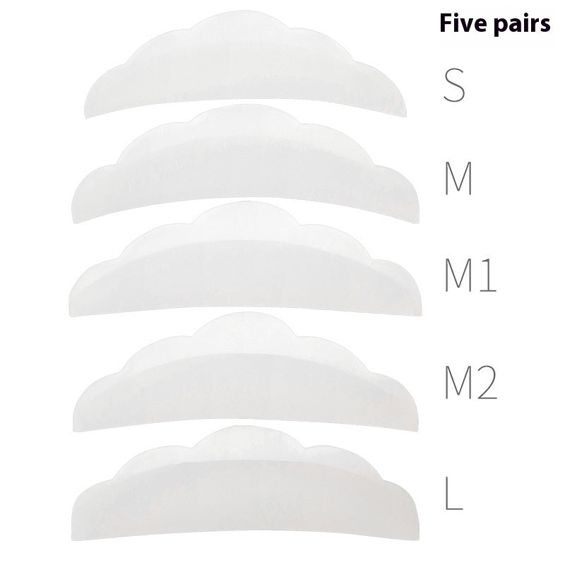 JMT-412682 Silicone Gaskets for Eyelash Planting - 5 Pairs White & Pink Sunflower Edge