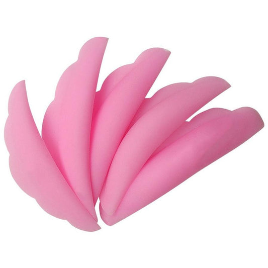 JMT-412682 Silicone Gaskets for Eyelash Planting - 5 Pairs White & Pink Sunflower Edge