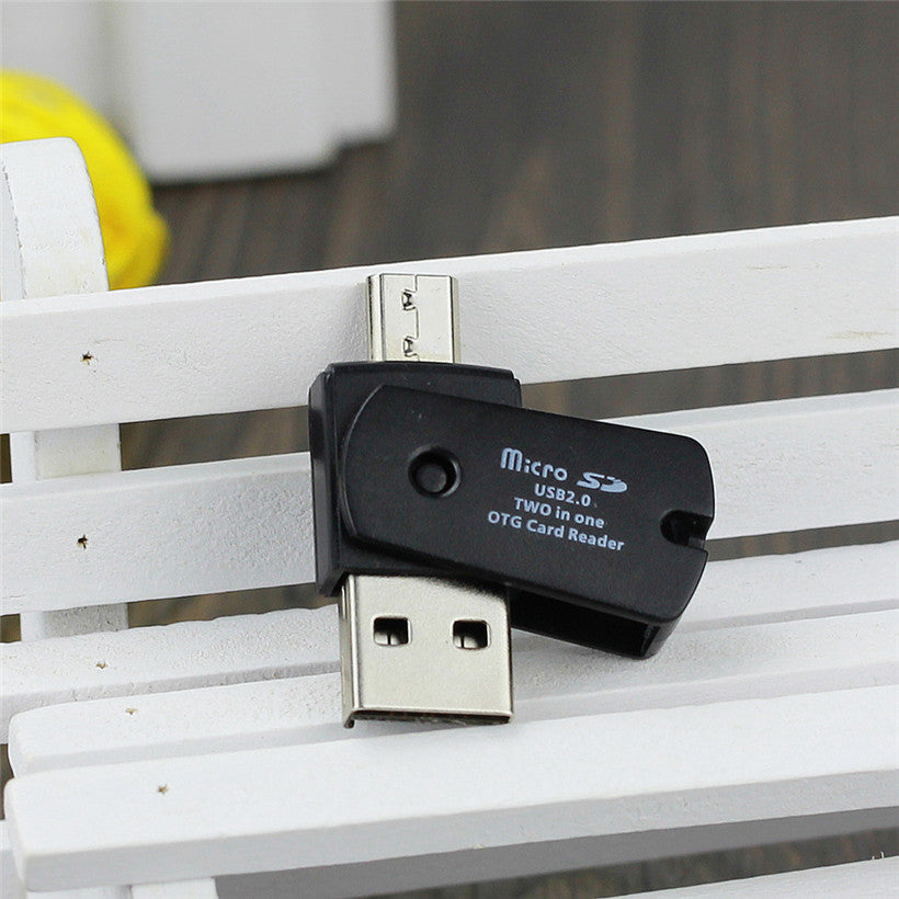 JMT-412746 2-in-1 USB2.0 OTG Card Reader for TF and MicroSD – Compatible with Android and Windows Devices
