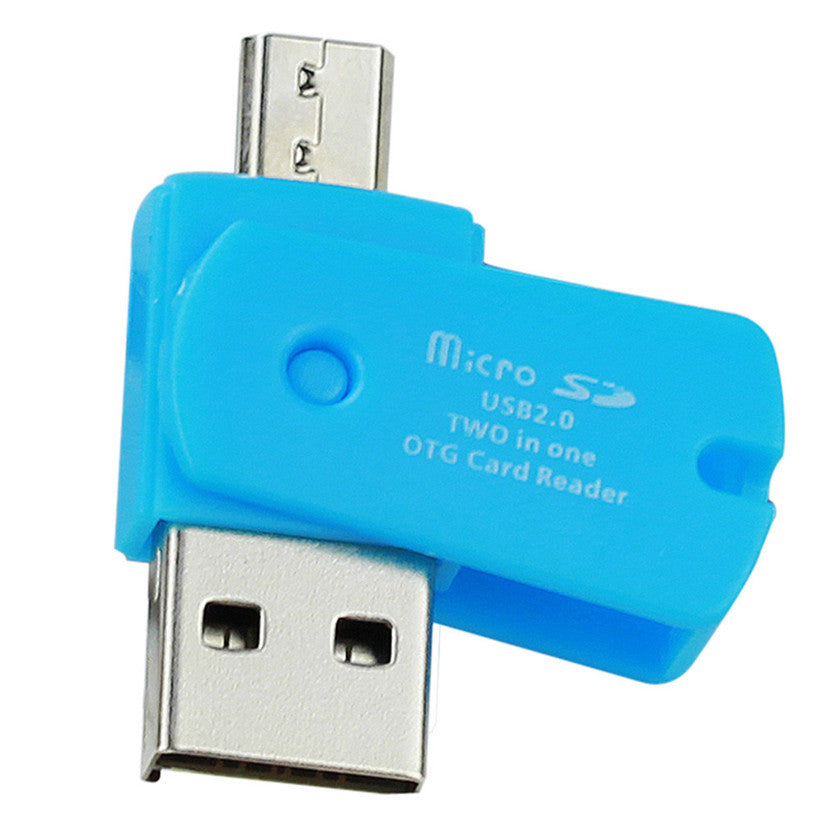 JMT-412746 2-in-1 USB2.0 OTG Card Reader for TF and MicroSD – Compatible with Android and Windows Devices