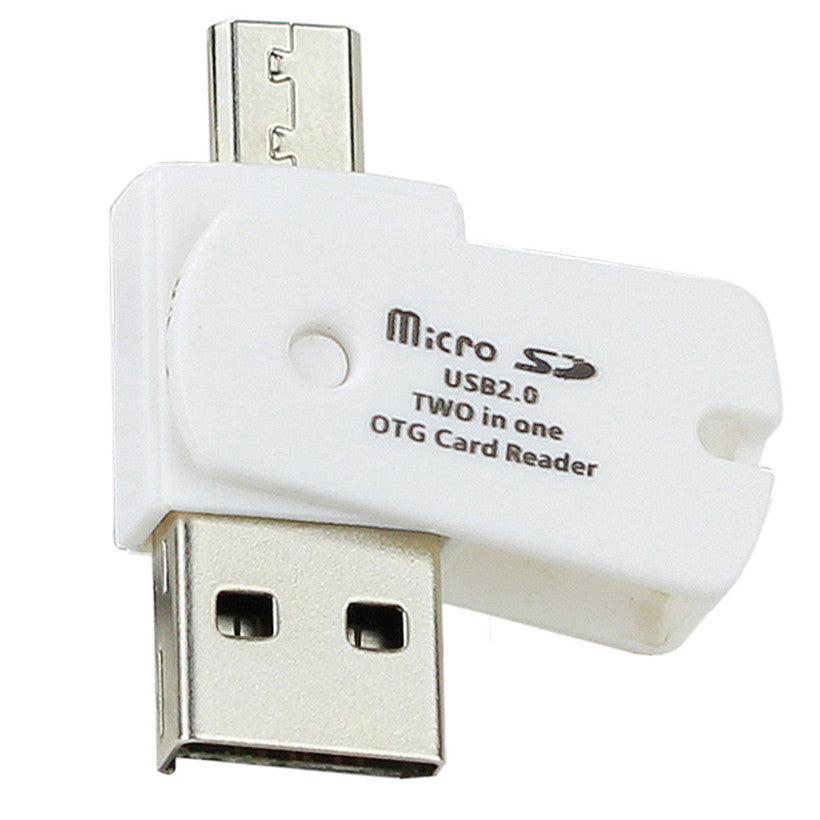 JMT-412746 2-in-1 USB2.0 OTG Card Reader for TF and MicroSD – Compatible with Android and Windows Devices