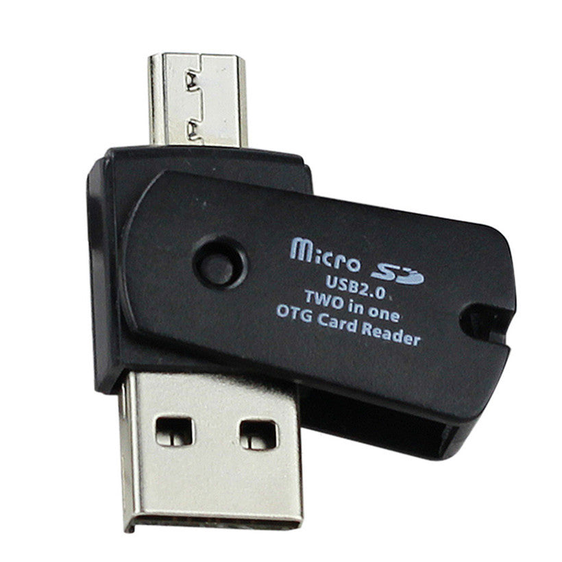 JMT-412746 2-in-1 USB2.0 OTG Card Reader for TF and MicroSD – Compatible with Android and Windows Devices
